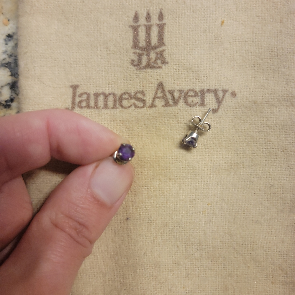 Amethyst ear posts